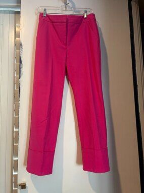 Trina Turk Hot Pink Tailored Pants | Size 4 | Chic Straight Leg